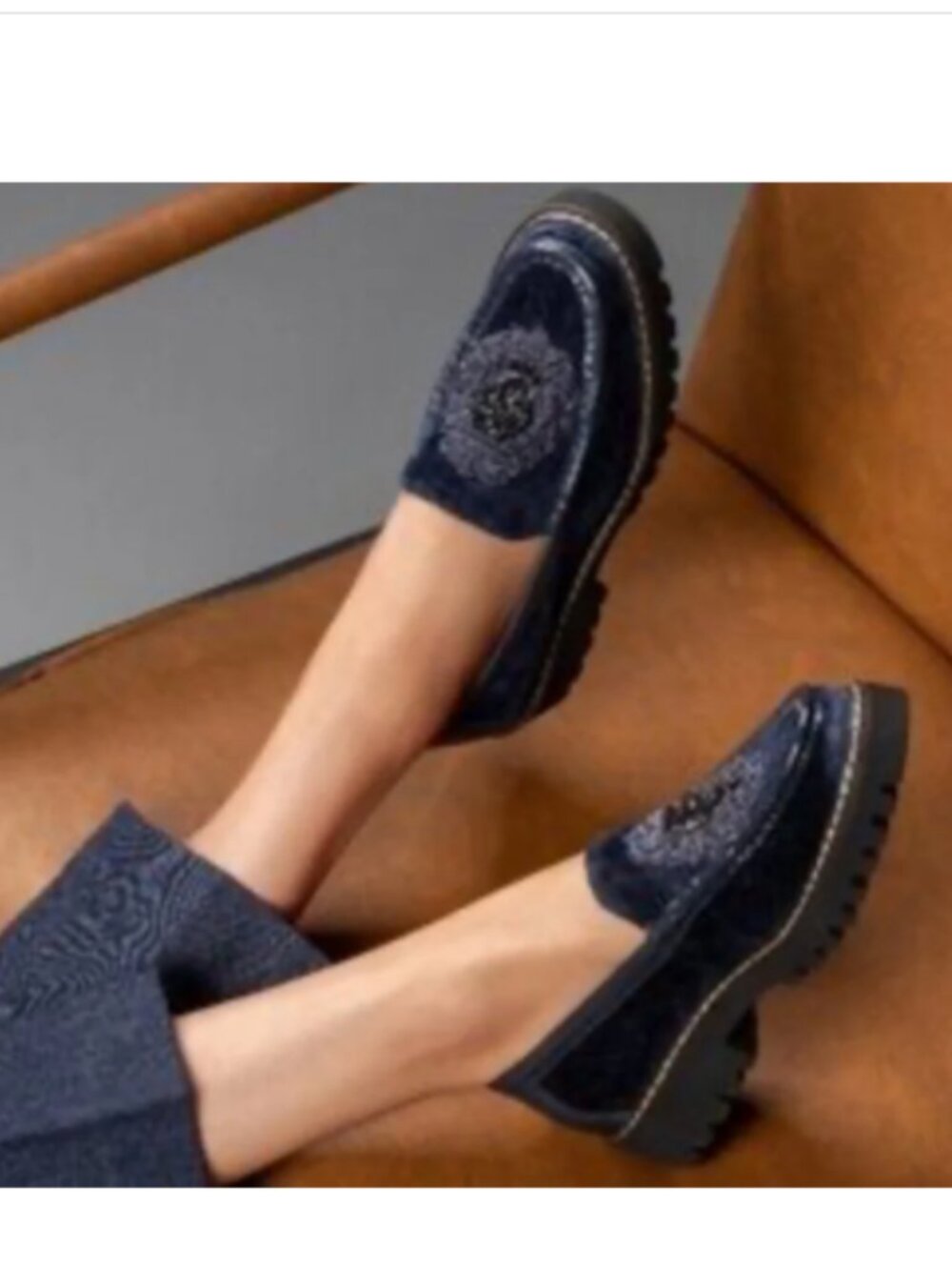 Donald J Pliner Hope Textured Velvet Leather Loafers size 8M platform chunky